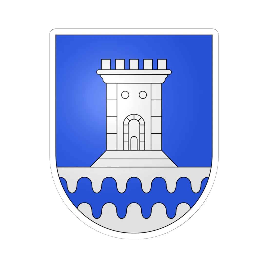 MonteCarasso-coat of arms (Switzerland) (Coat of Arms) STICKER Vinyl Kiss-Cut Decal 6 Inch White - The Sticker Space