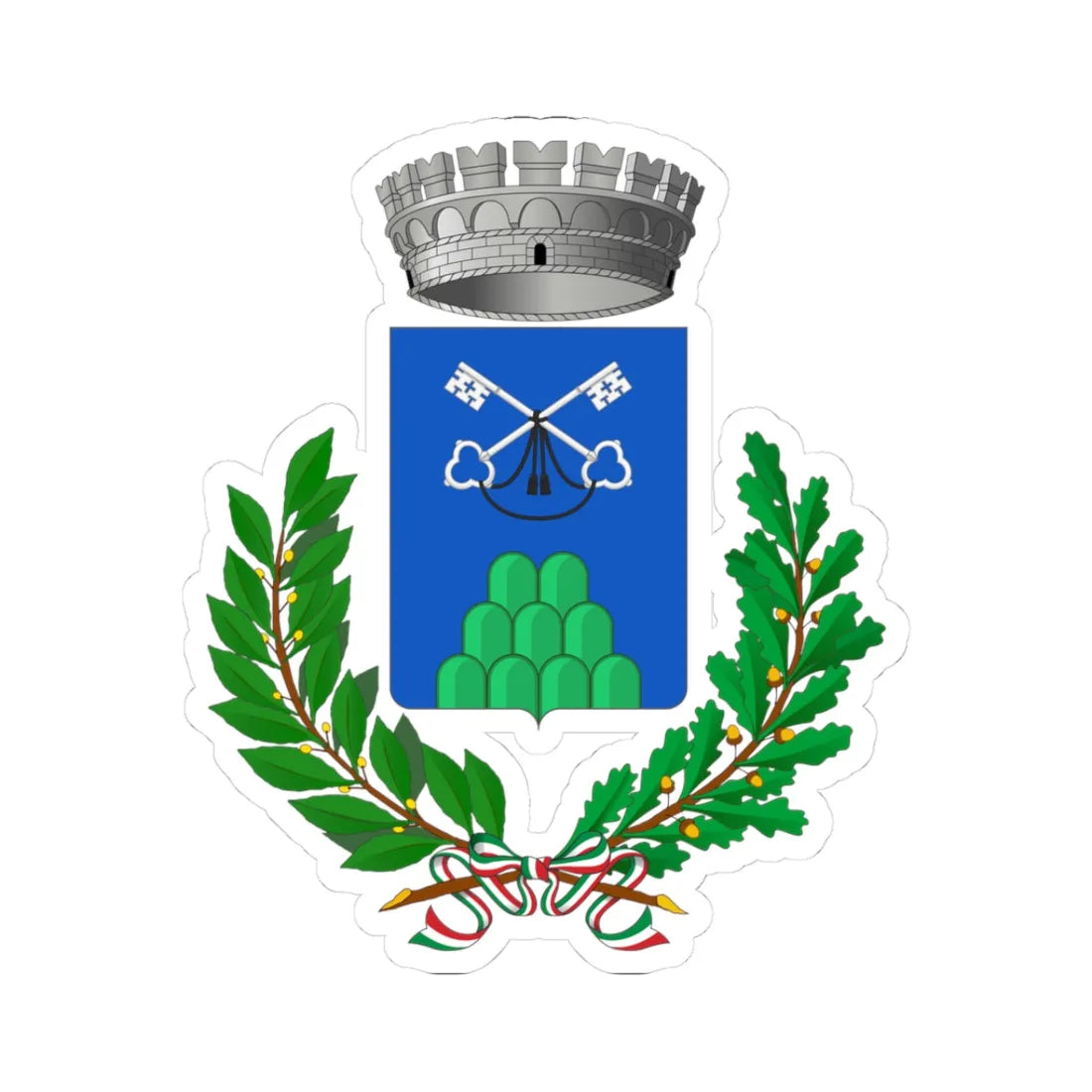 Montedinove-Stemma (Italy) (Coat of Arms) STICKER Vinyl Kiss-Cut Decal 3 Inch White - The Sticker Space