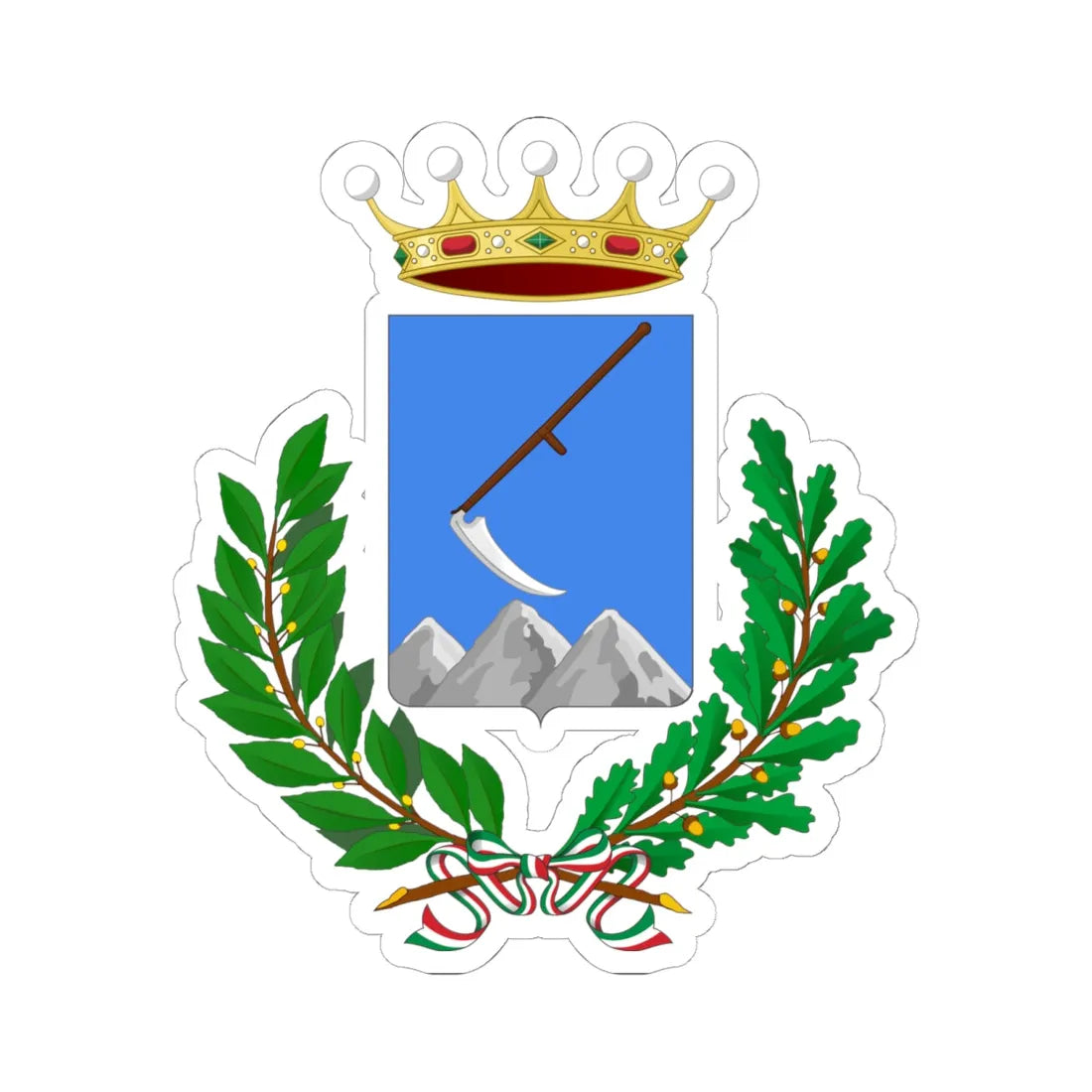 Montefalcione-Stemma (Italy) (Coat of Arms) STICKER Vinyl Kiss-Cut Decal 6 Inch White - The Sticker Space