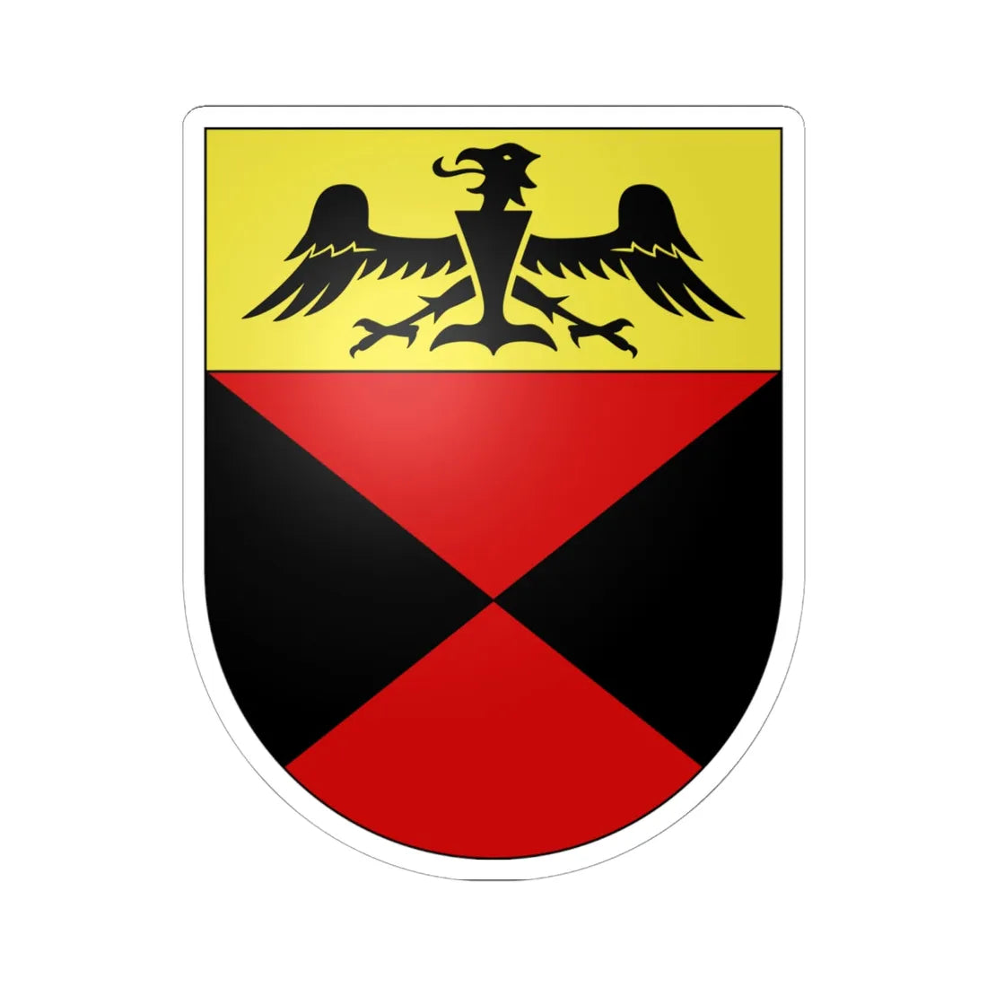 Monteggio-coat of arms (Switzerland) (Coat of Arms) STICKER Vinyl Kiss-Cut Decal 6 Inch White - The Sticker Space