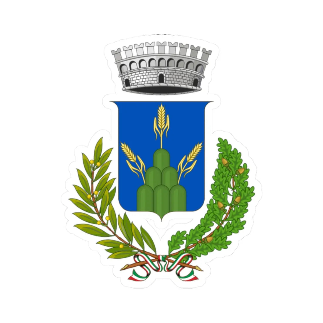 Montegranaro-Stemma (Italy) (Coat of Arms) STICKER Vinyl Kiss-Cut Decal 2 Inch White - The Sticker Space