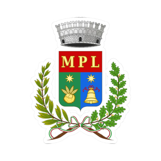 Montegrosso Pian Latte-Stemma (Italy) (Coat of Arms) STICKER Vinyl Kiss-Cut Decal 2 Inch White - The Sticker Space