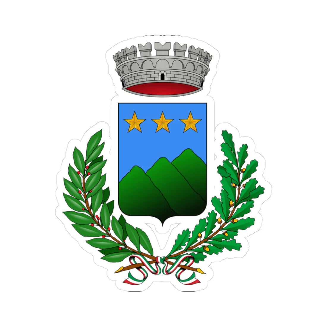 Montella-Stemma (Italy) (Coat of Arms) STICKER Vinyl Kiss-Cut Decal 3 Inch White - The Sticker Space