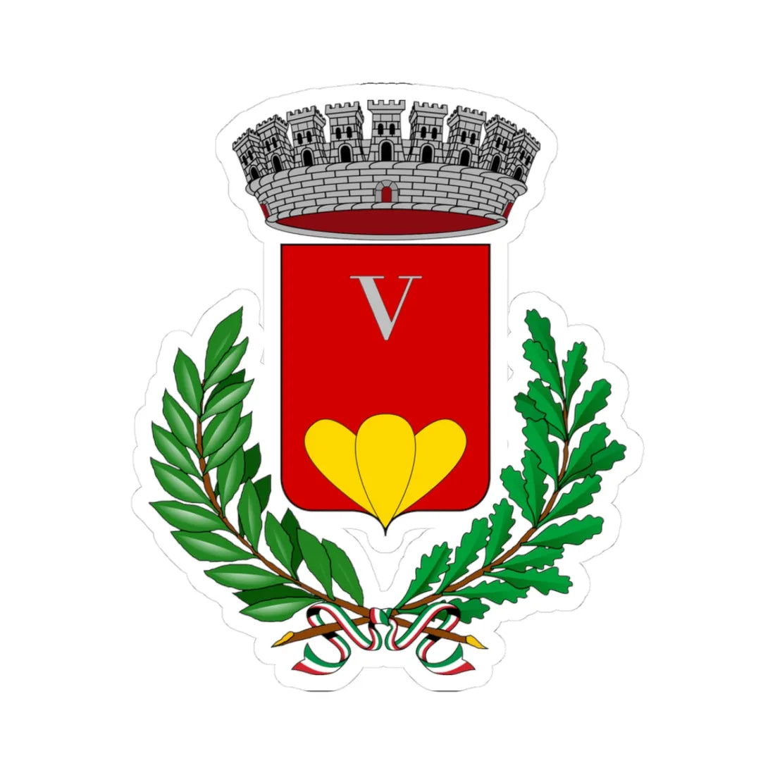 Montemurro-Stemma (Italy) (Coat of Arms) STICKER Vinyl Kiss-Cut Decal 3 Inch White - The Sticker Space