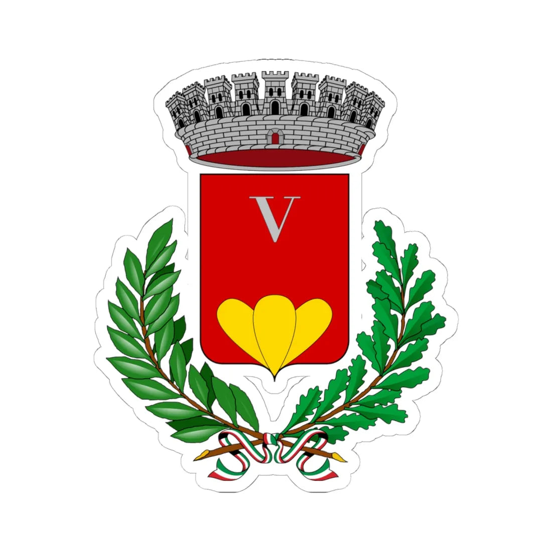 Montemurro-Stemma (Italy) (Coat of Arms) STICKER Vinyl Kiss-Cut Decal 6 Inch White - The Sticker Space