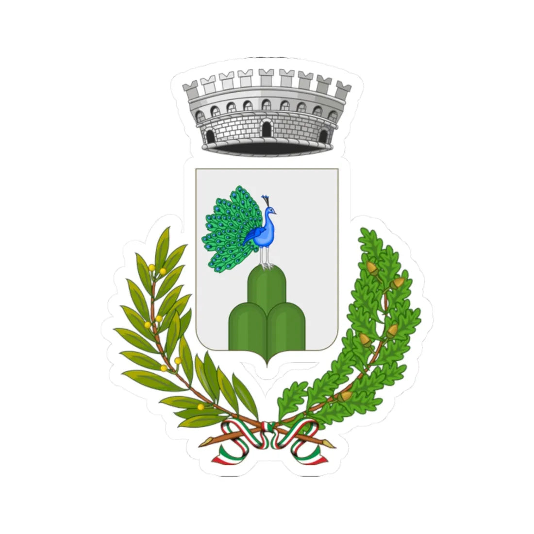 Montepaone-Stemma (Italy) (Coat of Arms) STICKER Vinyl Kiss-Cut Decal 2 Inch White - The Sticker Space