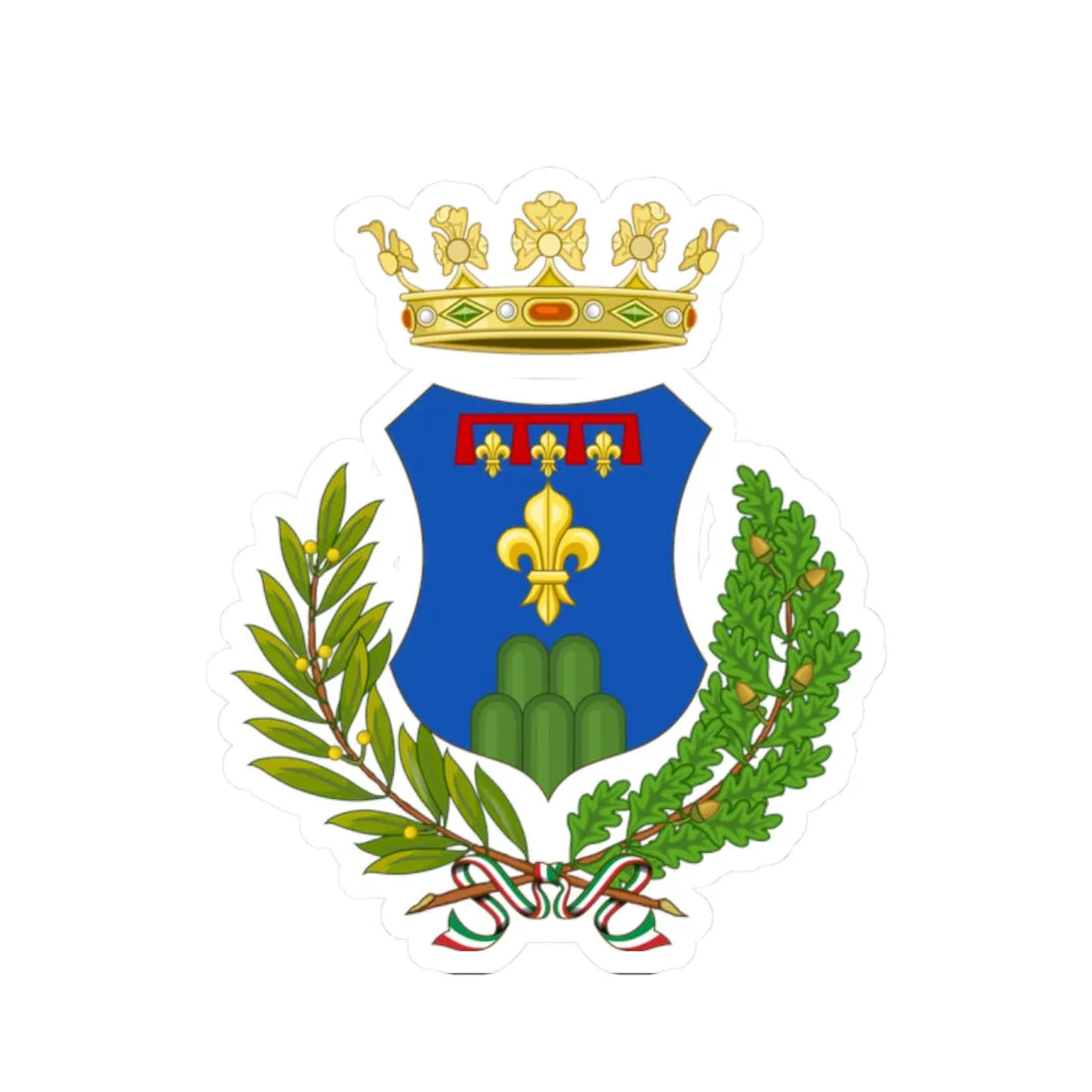 Monteprandone-Stemma (Italy) (Coat of Arms) STICKER Vinyl Kiss-Cut Decal 2 Inch White - The Sticker Space