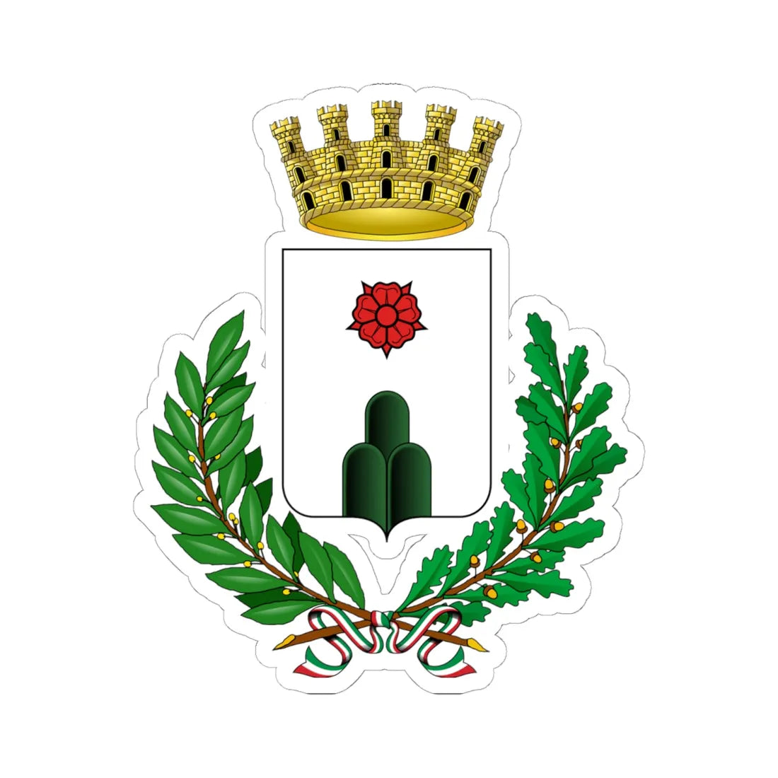 Monterotondo-Stemma (Italy) (Coat of Arms) STICKER Vinyl Kiss-Cut Decal 6 Inch White - The Sticker Space