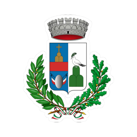 Montescudo-Monte Colombo-Stemma (Italy) (Coat of Arms) STICKER Vinyl Kiss-Cut Decal 2 Inch White - The Sticker Space