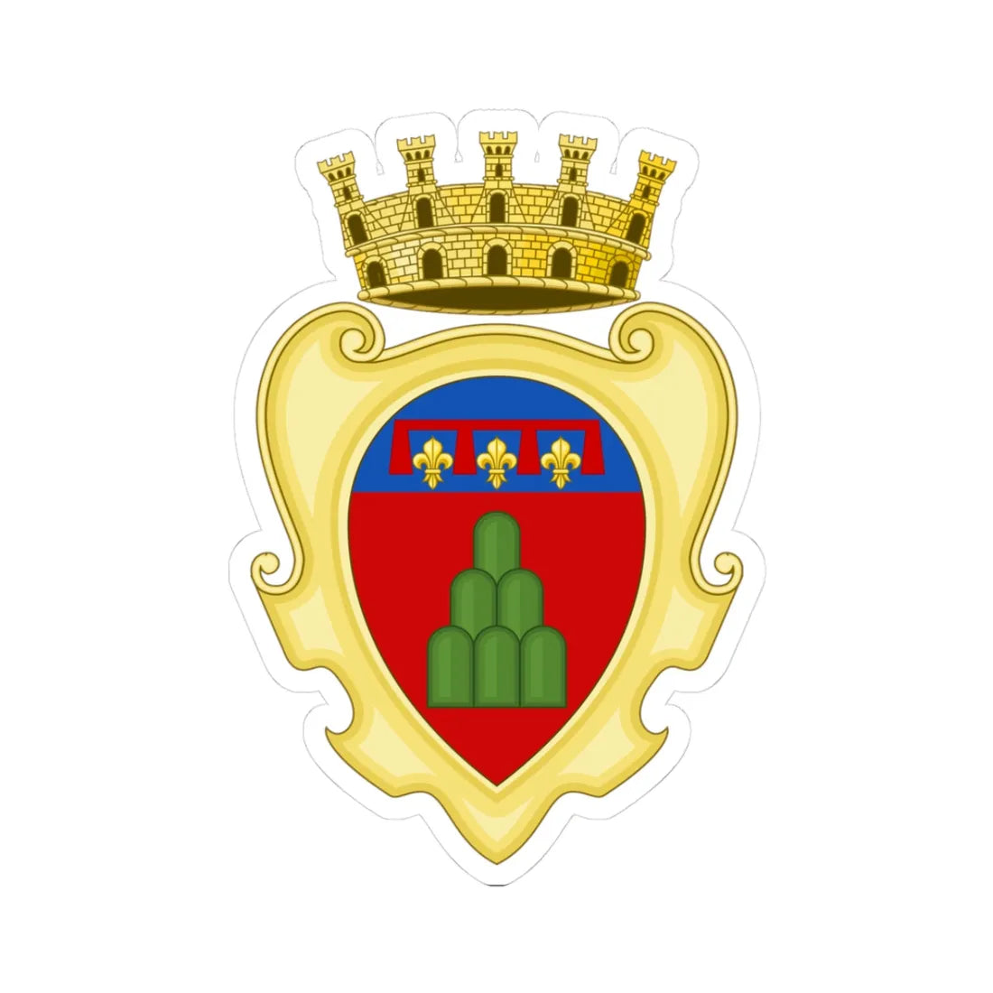 Montevarchi-Stemma (Italy) (Coat of Arms) STICKER Vinyl Kiss-Cut Decal 3 Inch White - The Sticker Space