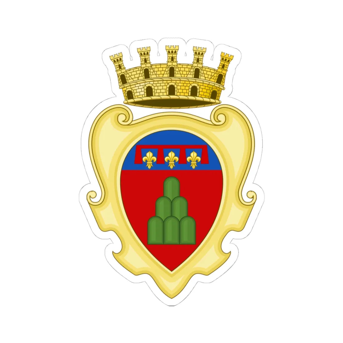 Montevarchi-Stemma (Italy) (Coat of Arms) STICKER Vinyl Kiss-Cut Decal 4 Inch White - The Sticker Space