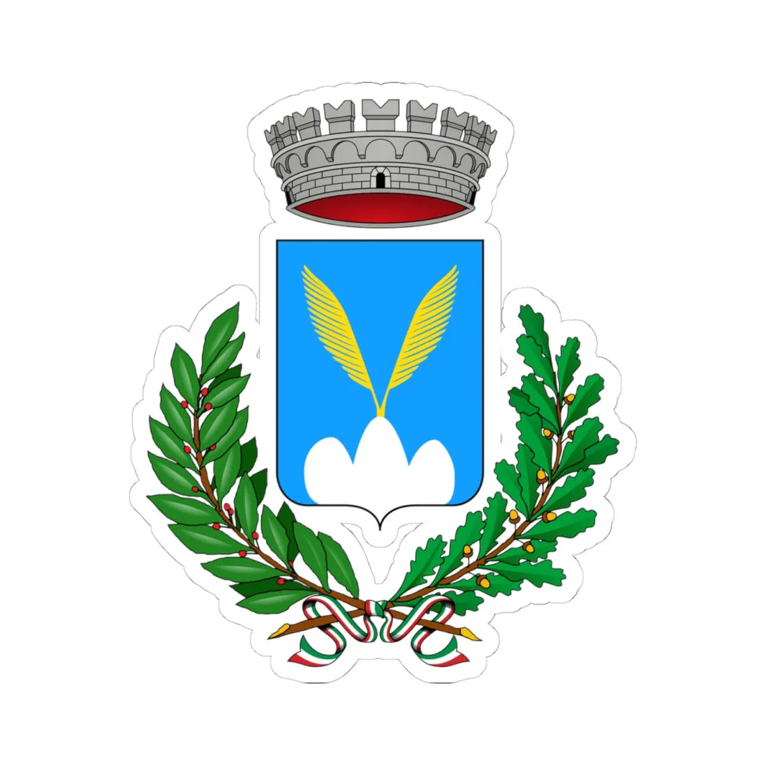 Monteverde-Stemma (Italy) (Coat of Arms) STICKER Vinyl Kiss-Cut Decal 4 Inch White - The Sticker Space