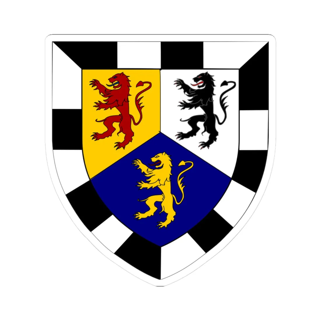 MONTGOMERYSHIRE Shield (United Kingdom) (Coat of Arms) STICKER Vinyl Kiss-Cut Decal 3 Inch White - The Sticker Space