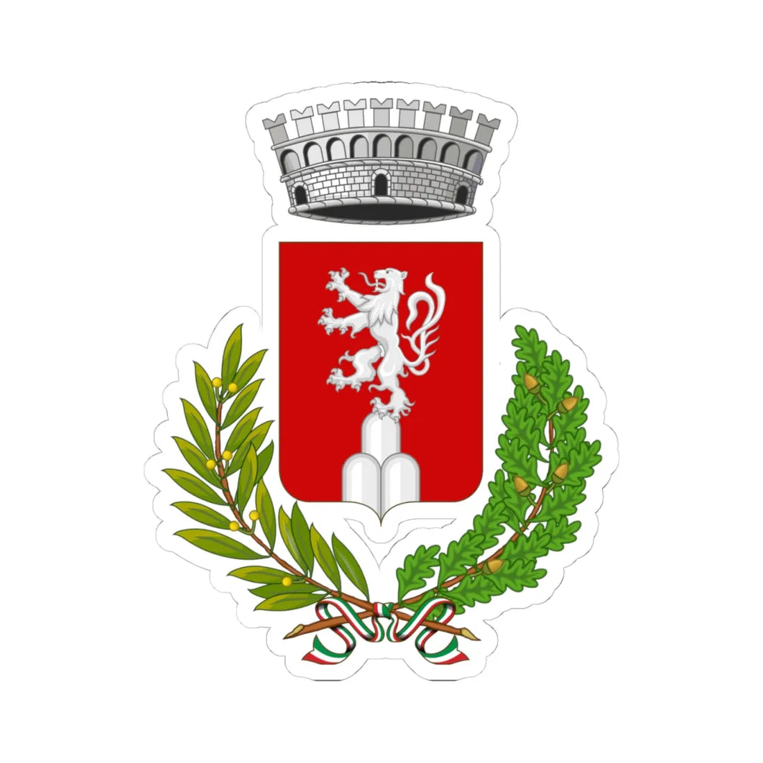 Montieri-Stemma (Italy) (Coat of Arms) STICKER Vinyl Kiss-Cut Decal 4 Inch White - The Sticker Space