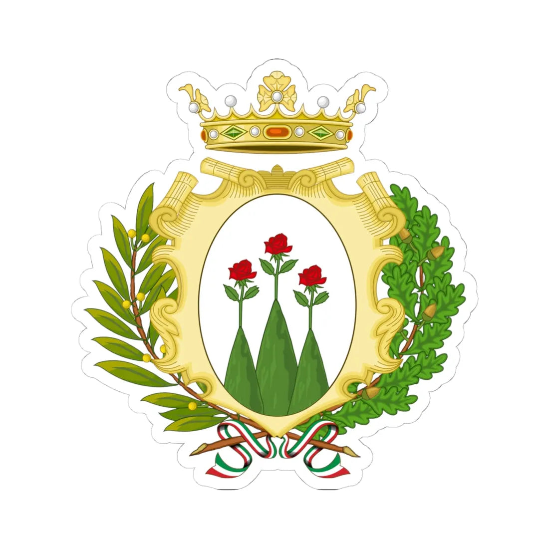 Montignoso-Stemma (Italy) (Coat of Arms) STICKER Vinyl Kiss-Cut Decal 4 Inch White - The Sticker Space