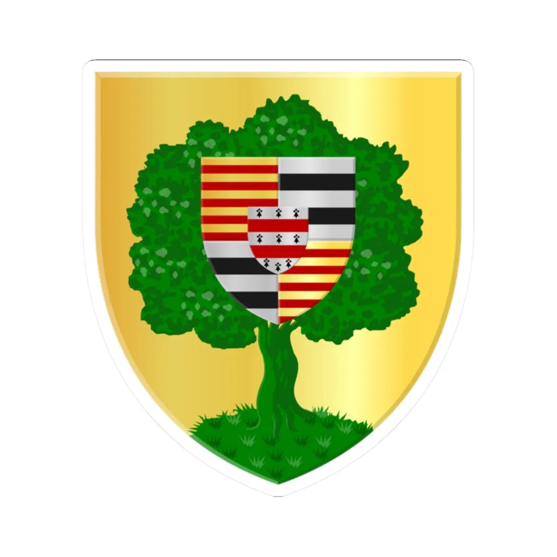 Montigny-le-Tilleul wapen (Belgium) (Coat of Arms) STICKER Vinyl Kiss-Cut Decal 2 Inch White - The Sticker Space