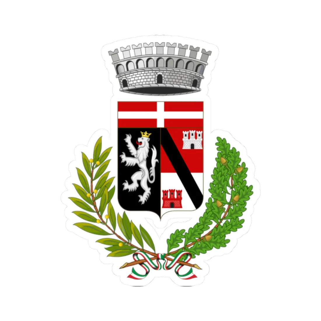 Montjovet-Stemma (Italy) (Coat of Arms) STICKER Vinyl Kiss-Cut Decal 2 Inch White - The Sticker Space