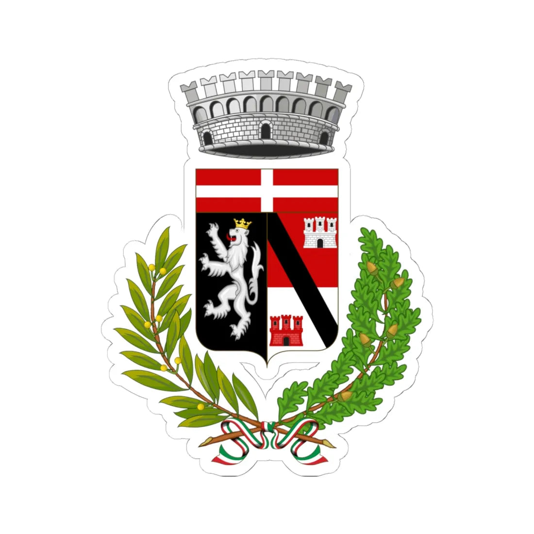 Montjovet-Stemma (Italy) (Coat of Arms) STICKER Vinyl Kiss-Cut Decal 6 Inch White - The Sticker Space