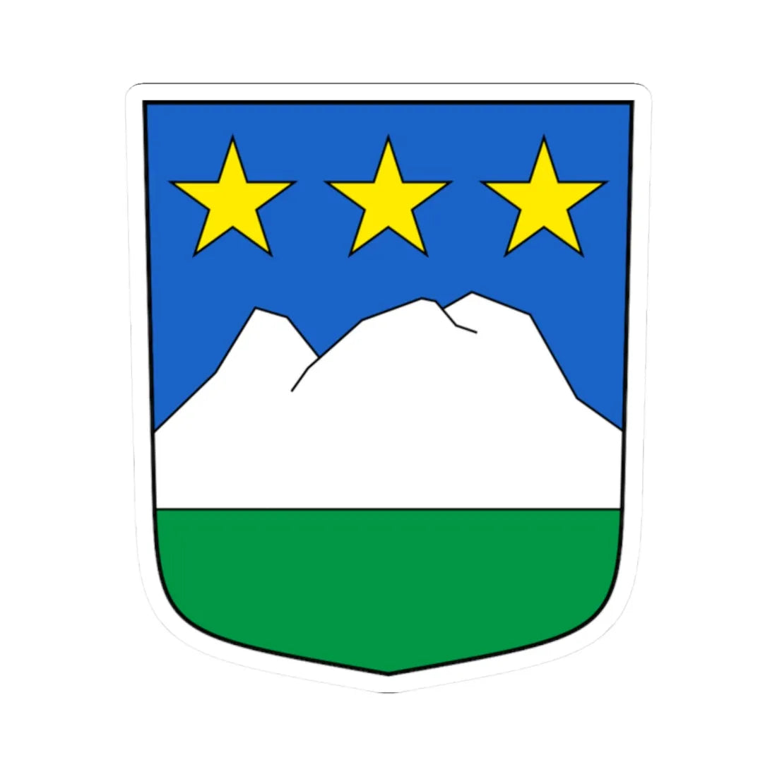 MontNoble-blazon (Switzerland) (Coat of Arms) STICKER Vinyl Kiss-Cut Decal 2 Inch White - The Sticker Space