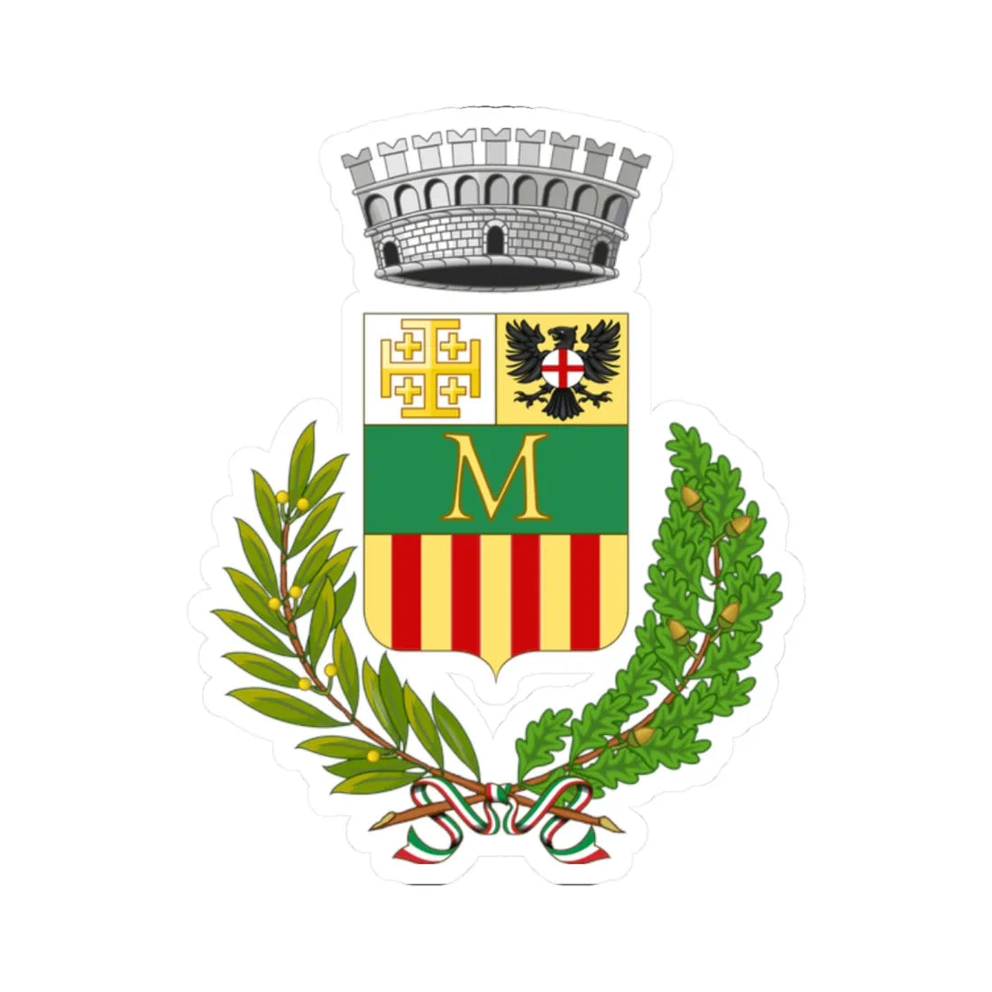 Montresta-Stemma (Italy) (Coat of Arms) STICKER Vinyl Kiss-Cut Decal 2 Inch White - The Sticker Space