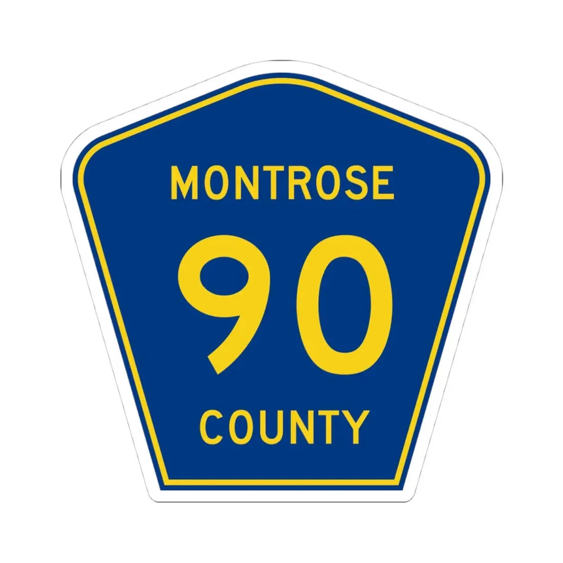 Montrose County 90 (Colorado) (Road Sign) STICKER Vinyl Kiss-Cut Decal 4 Inch White - The Sticker Space