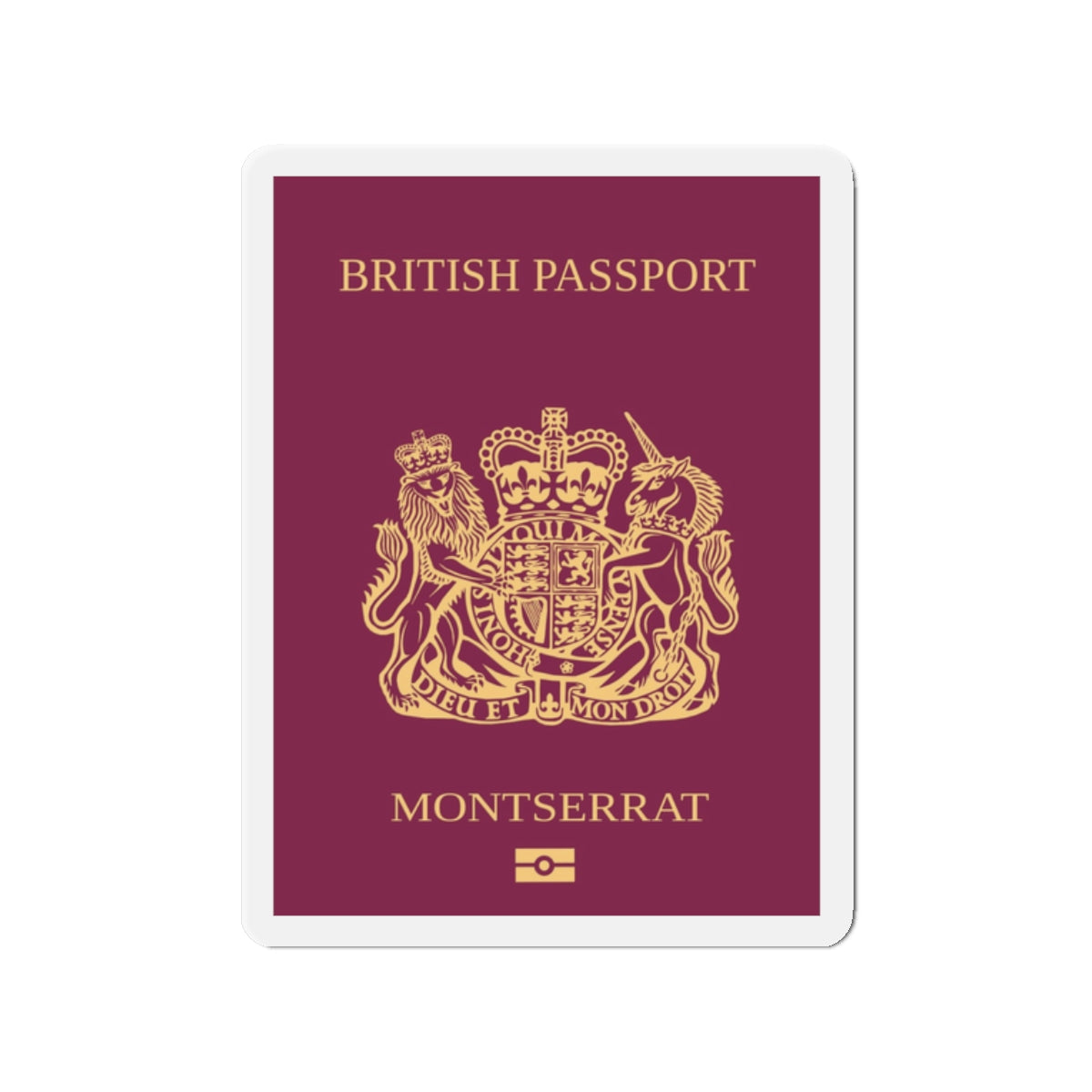 Montserrat Passport - Die-Cut Magnet-2" x 2"-The Sticker Space