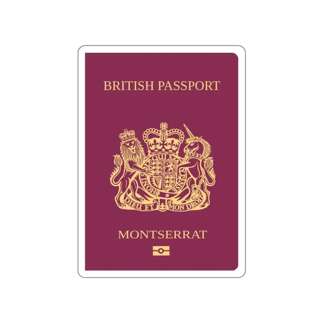 Montserrat Passport STICKER Vinyl Die-Cut Decal - The Sticker Space