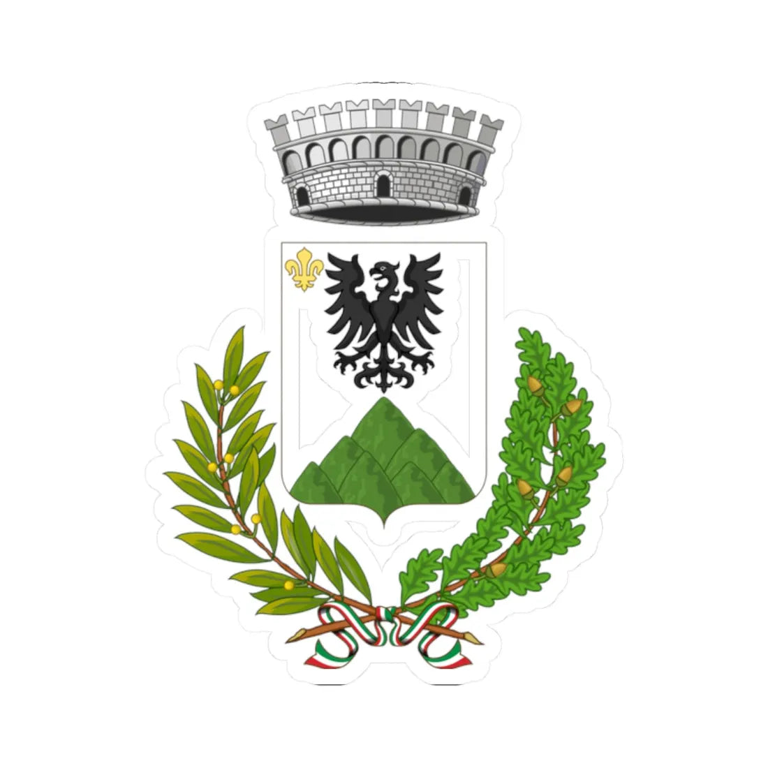 Monzuno-Stemma (Italy) (Coat of Arms) STICKER Vinyl Kiss-Cut Decal 2 Inch White - The Sticker Space
