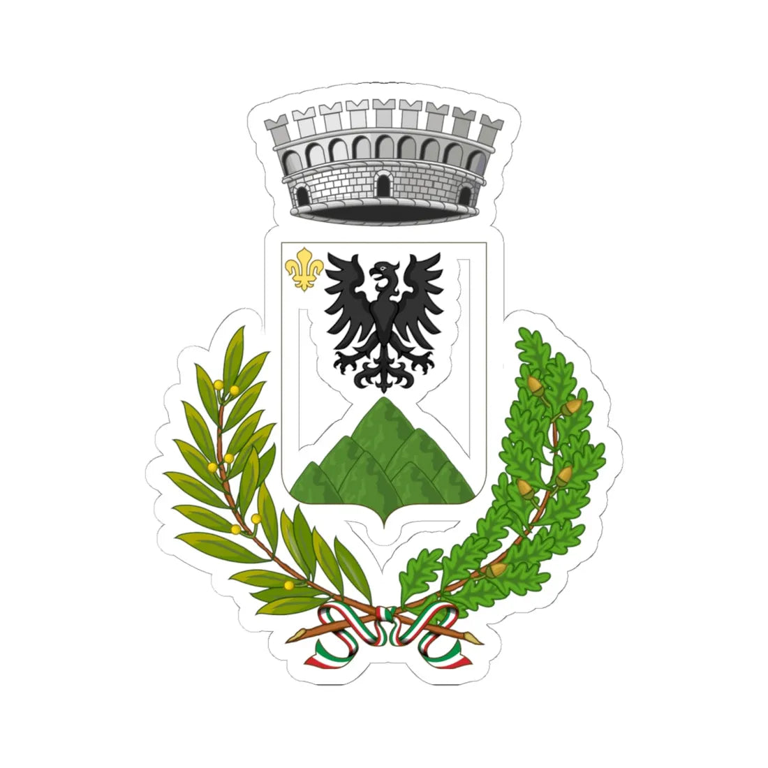 Monzuno-Stemma (Italy) (Coat of Arms) STICKER Vinyl Kiss-Cut Decal 6 Inch White - The Sticker Space