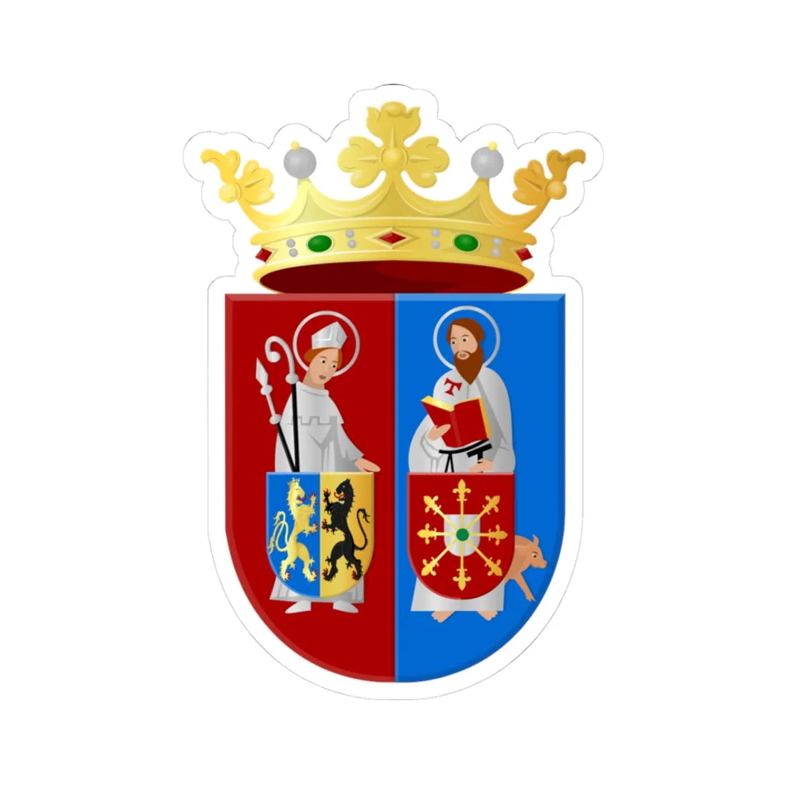 Mook en Middelaar wapen 1990 (Netherlands) (Coat of Arms) STICKER Vinyl Kiss-Cut Decal 3 Inch White - The Sticker Space