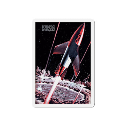 Moon Base Strikes, 1948 (Magazine Illustration) Refrigerator Magnet-5" x 5"-The Sticker Space