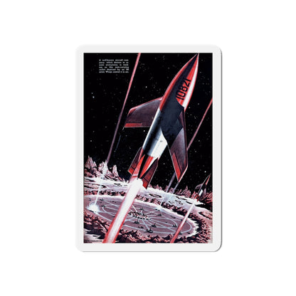 Moon Base Strikes, 1948 (Magazine Illustration) Refrigerator Magnet-6 × 6"-The Sticker Space