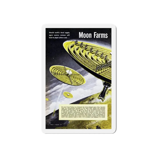 Moon Farms, 1954 (Magazine Illustration) Refrigerator Magnet 6 Inch - The Sticker Space