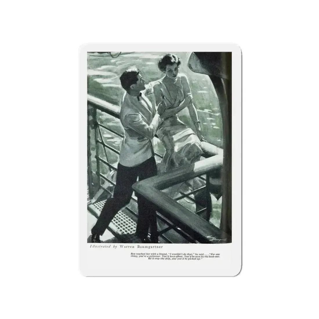 Moon Madness, Redbook, April 1934 (Magazine Illustration) Refrigerator Magnet 3 Inch - The Sticker Space