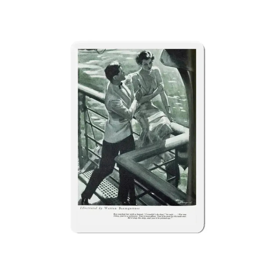 Moon Madness, Redbook, April 1934 (Magazine Illustration) Refrigerator Magnet 6 Inch - The Sticker Space