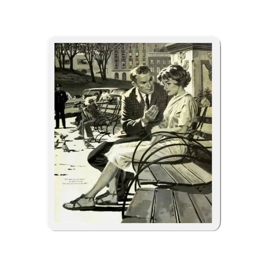 Moon Pilot, Saturday Evening Post, March 26, 1960 (Magazine Illustration) Refrigerator Magnet 2 Inch Die-Cut - The Sticker Space