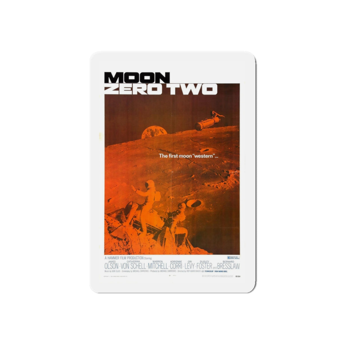 MOON ZERO TWO 1969 Movie Poster - Refrigerator Magnet-3" x 3"-The Sticker Space