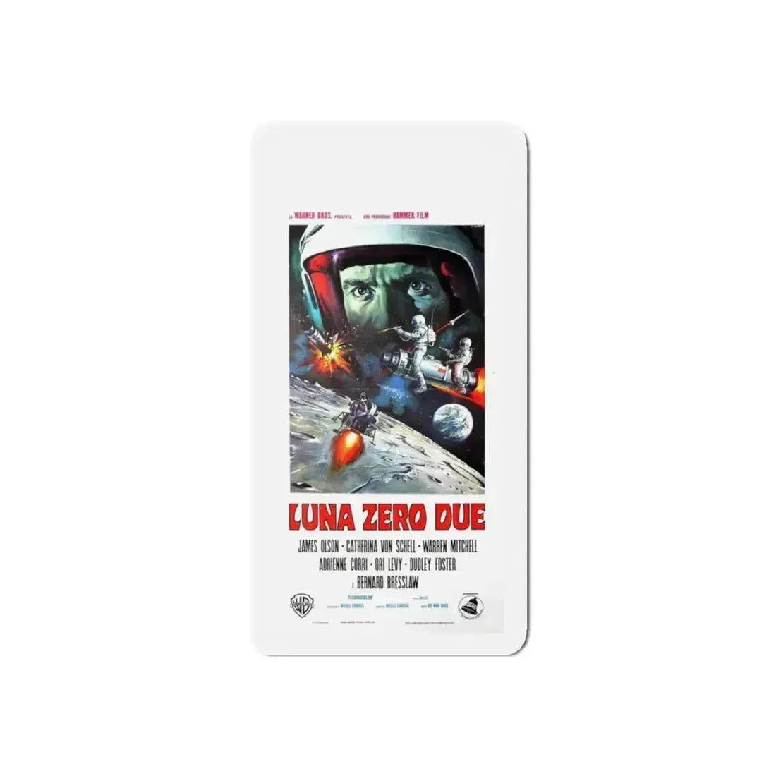 MOON ZERO TWO (ITALIAN) 1969 Movie Poster - Refrigerator Magnet 4 Inch Die-Cut - The Sticker Space