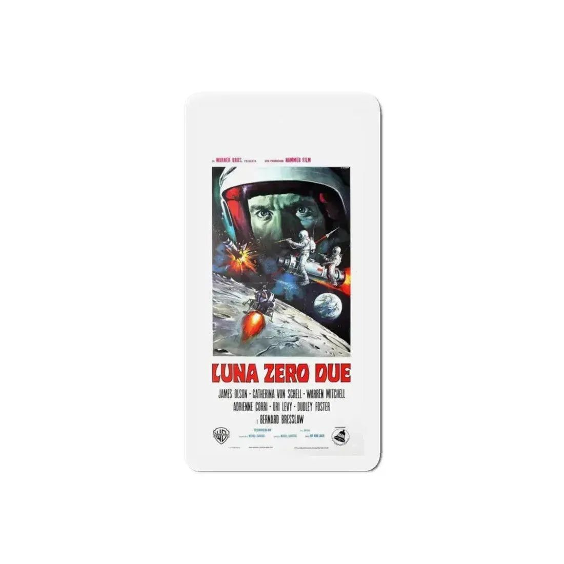 MOON ZERO TWO (ITALIAN) 1969 Movie Poster - Refrigerator Magnet 6 Inch Die-Cut - The Sticker Space