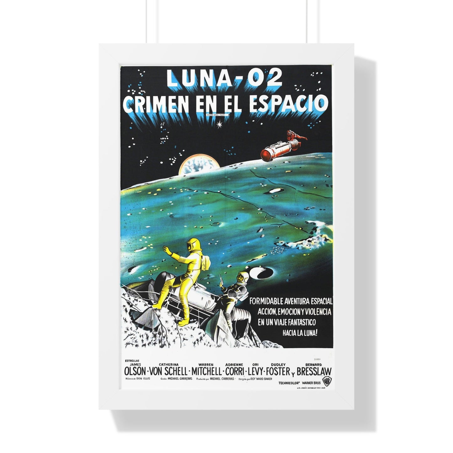 MOON ZERO TWO (SPANISH) 1969 - Framed Movie Poster-16″ x 24″-The Sticker Space