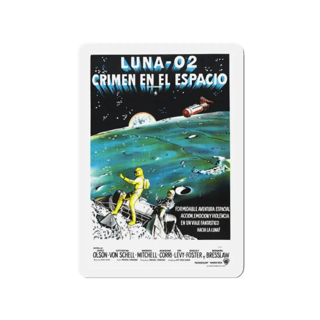 MOON ZERO TWO (SPANISH) 1969 Movie Poster - Refrigerator Magnet - The Sticker Space