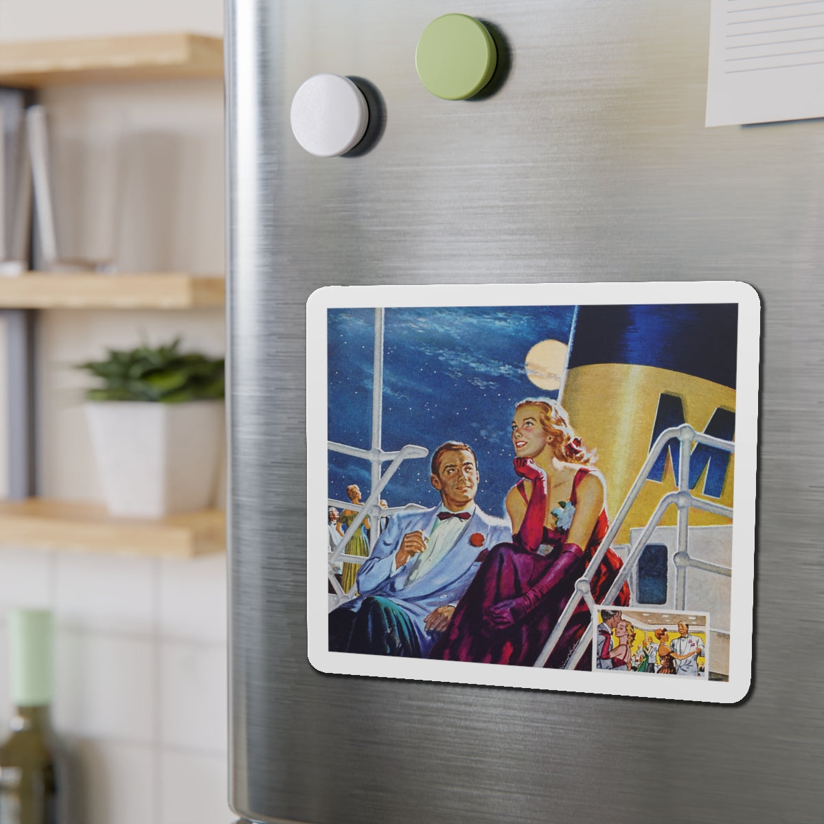 Moonlight and Romance, 1947 (Magazine Illustration) Refrigerator Magnet-The Sticker Space