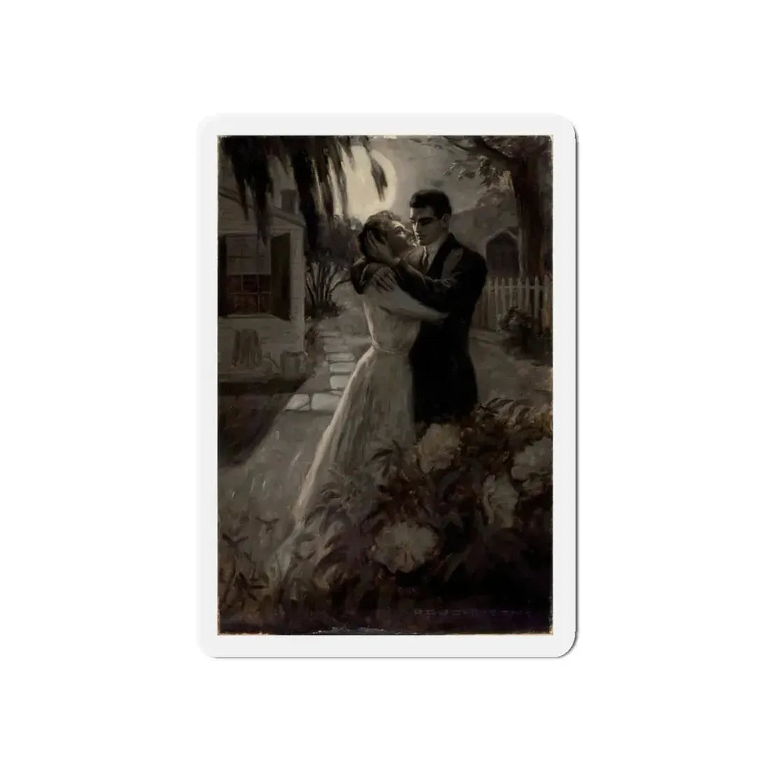 Moonlight Embrace (Magazine Illustration) Refrigerator Magnet 5 Inch - The Sticker Space