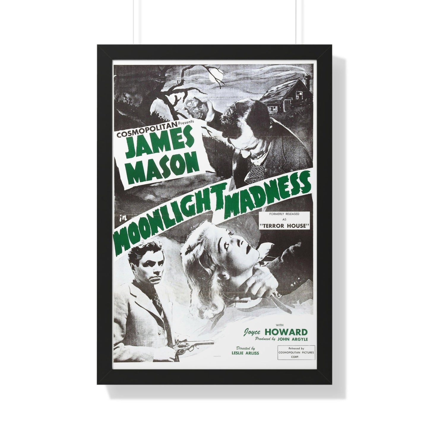 MOONLIGHT MADNESS (THE NIGHT HAS EYES, TERROR HOUSE) 1942 - Framed Movie Poster-20" x 30"-The Sticker Space