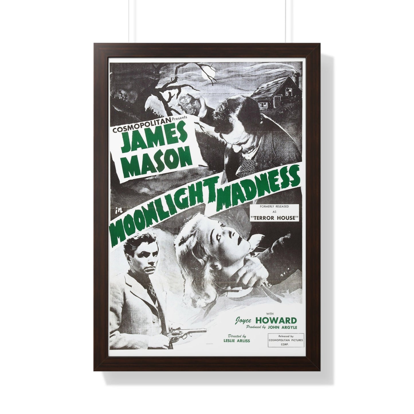 MOONLIGHT MADNESS (THE NIGHT HAS EYES, TERROR HOUSE) 1942 - Framed Movie Poster-20" x 30"-The Sticker Space