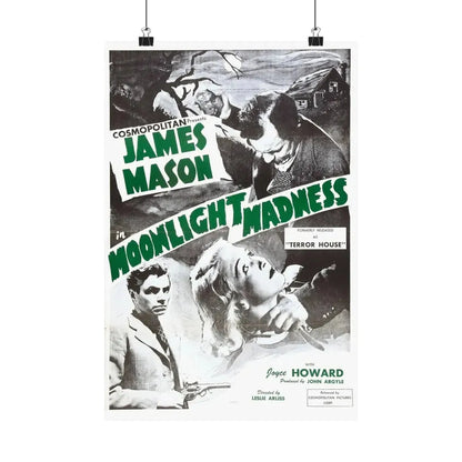 MOONLIGHT MADNESS (THE NIGHT HAS EYES, TERROR HOUSE) 1942 - Paper Movie Poster - The Sticker Space