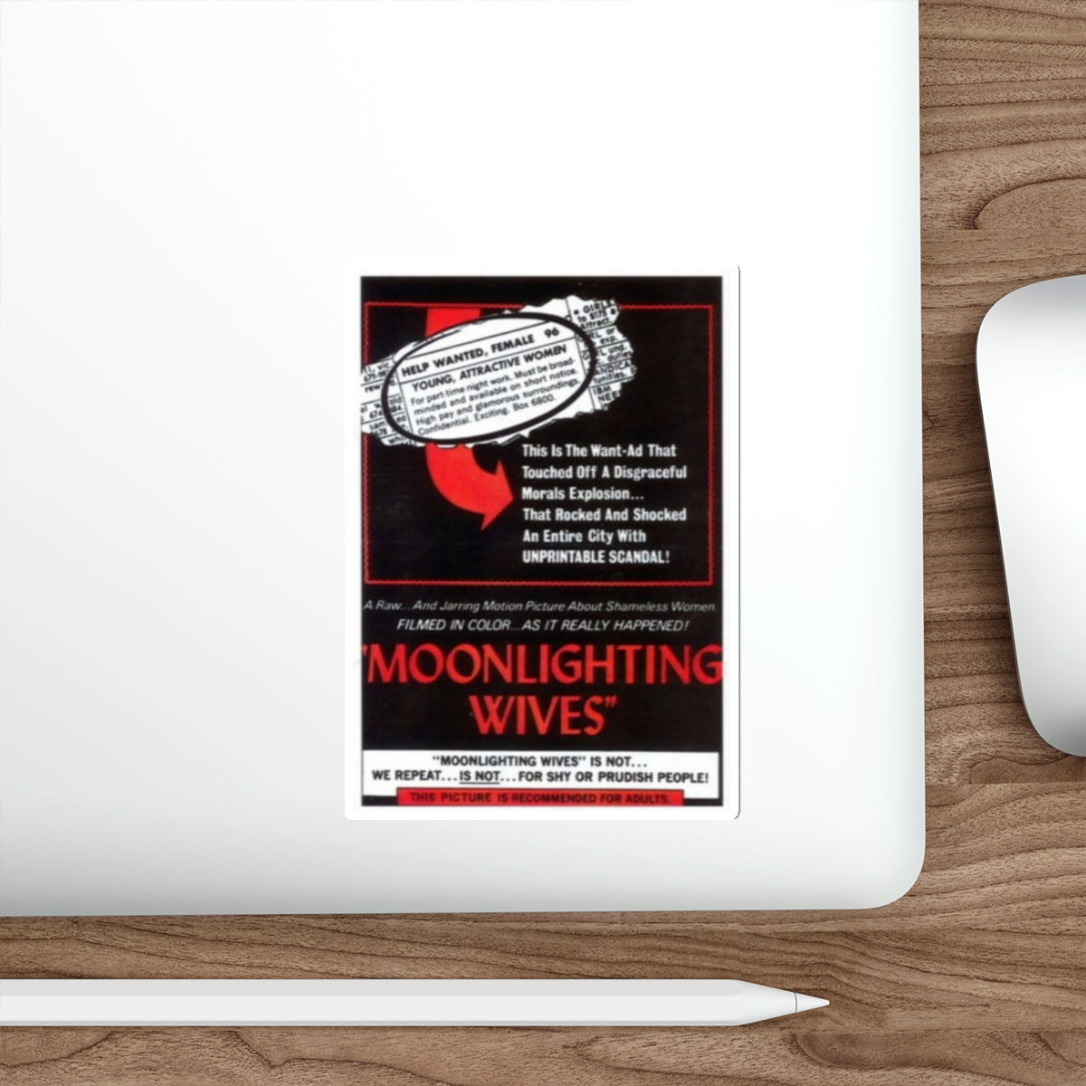 MOONLIGHTING WIVES 1966 Movie Poster STICKER Vinyl Die-Cut Decal-The Sticker Space