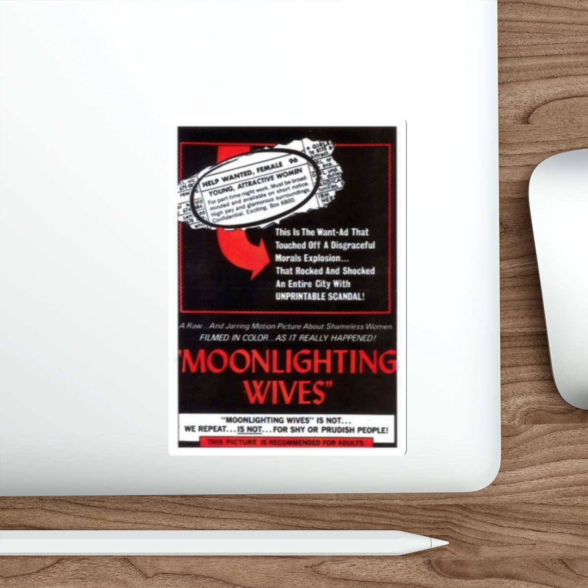 MOONLIGHTING WIVES 1966 Movie Poster STICKER Vinyl Die-Cut Decal-The Sticker Space