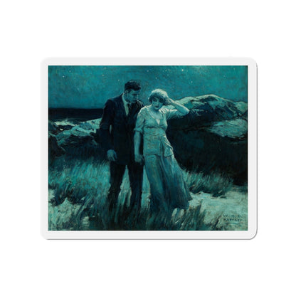 Moonlit Walk, 1922 (Magazine Illustration) Refrigerator Magnet-3" x 3"-The Sticker Space