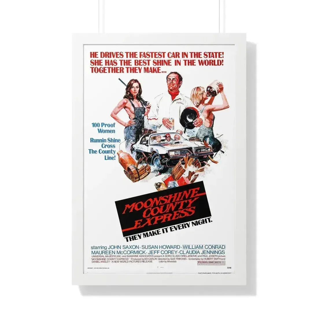 MOONSHINE COUNTY EXPRESS 1977 - Framed Movie Poster 20" x 30" White - The Sticker Space